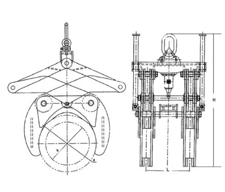 crane clamp lifting tong drawing