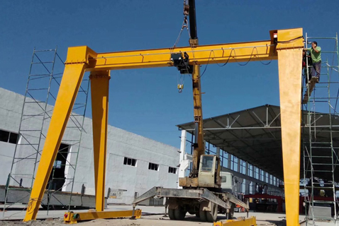 Single girder gantry crane with european type hoist