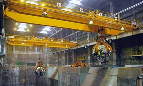 Overhead grab crane