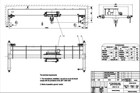 Typical 5 ton crane drawing