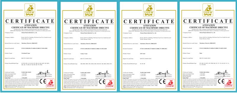 Ce certificates for cranes 
