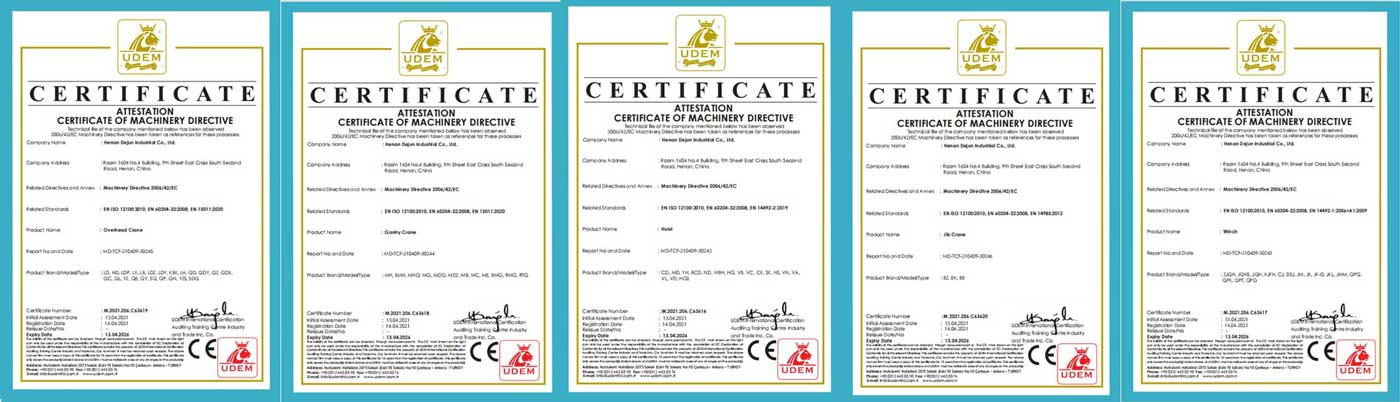 Crane certifications