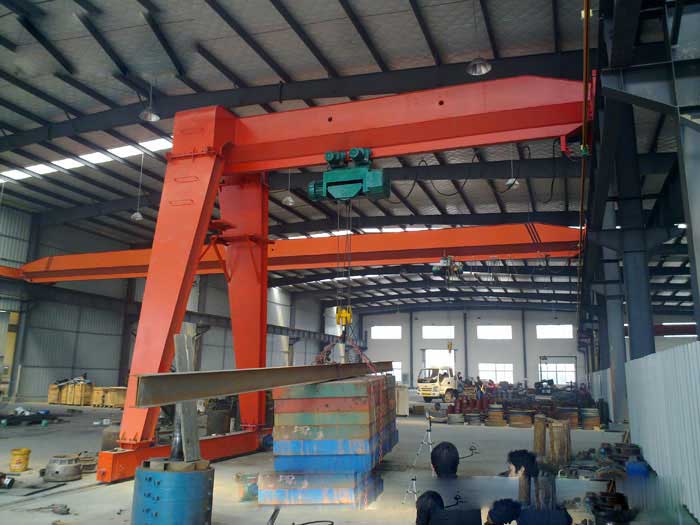 semi gantry crane with trolley type electric hoist