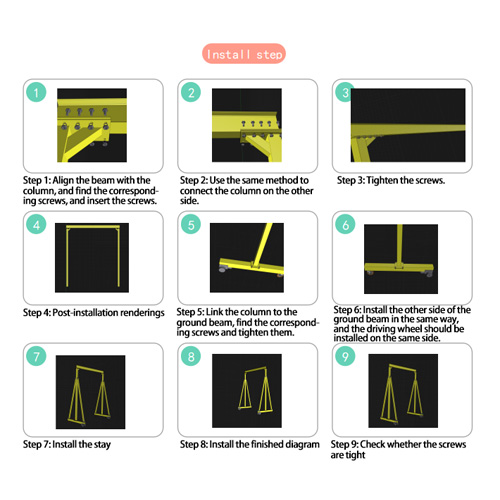 installation steps of portable gantry cranes