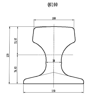 QU100 crane rail drawing