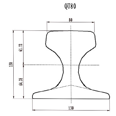 QU80 crane rail drawing